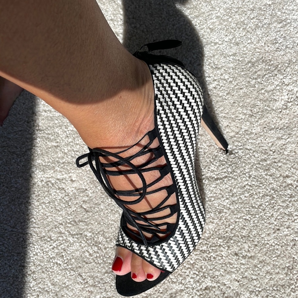 Zara black and white heels. Never worn.